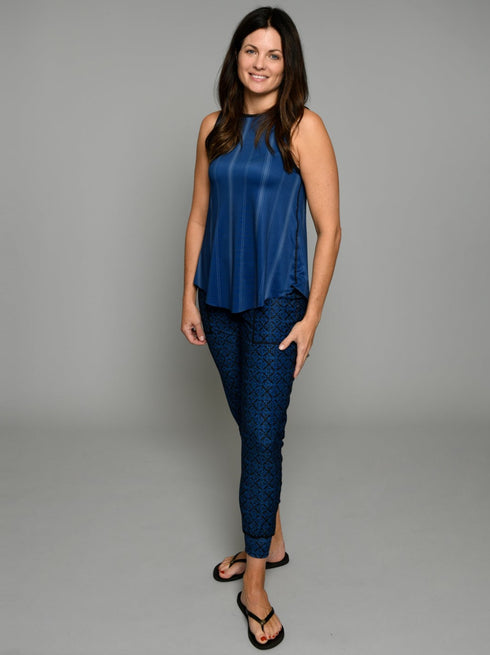 The Jogger - Blue Shibori / Blue Pinstripe